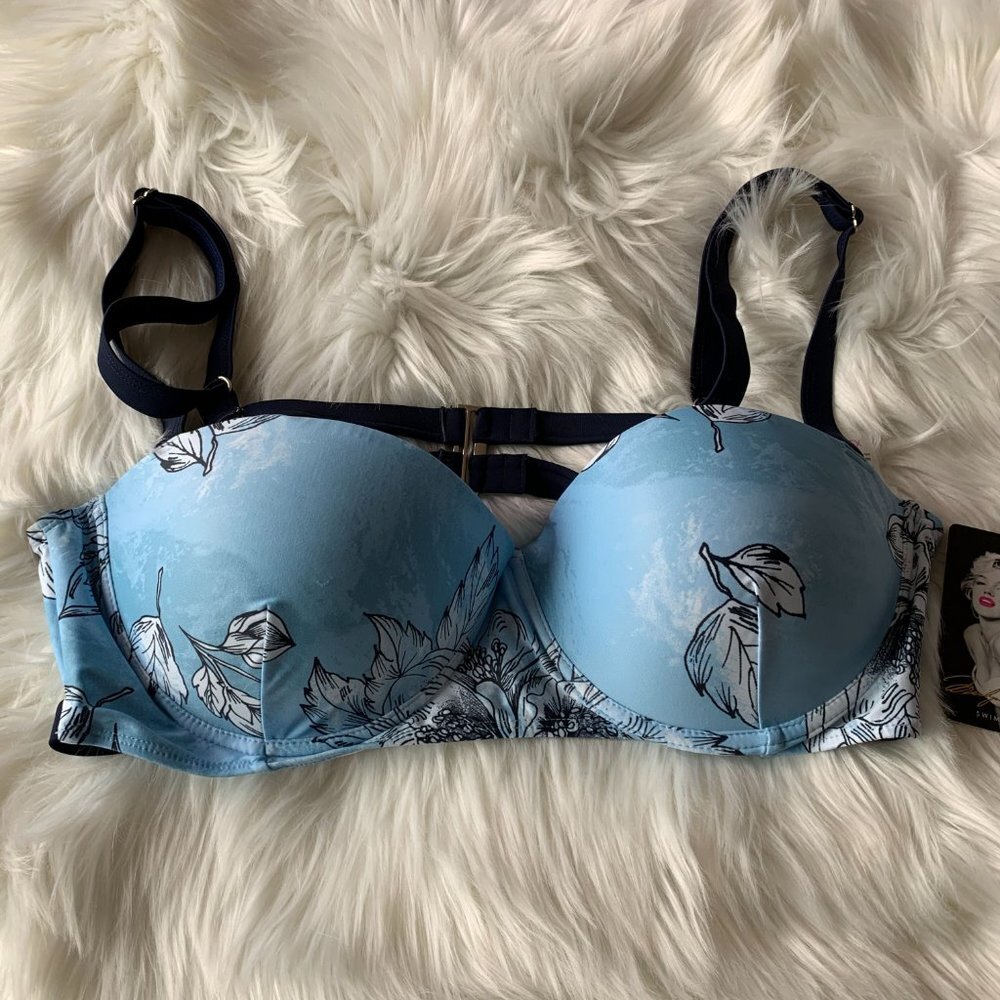 Marilyn Monroe Swimwear Demim Floral Top Size 2X - Picture 5 of 7